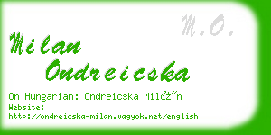 milan ondreicska business card